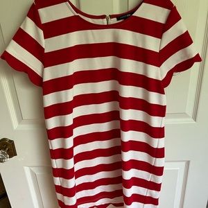 Red and white stripe dress